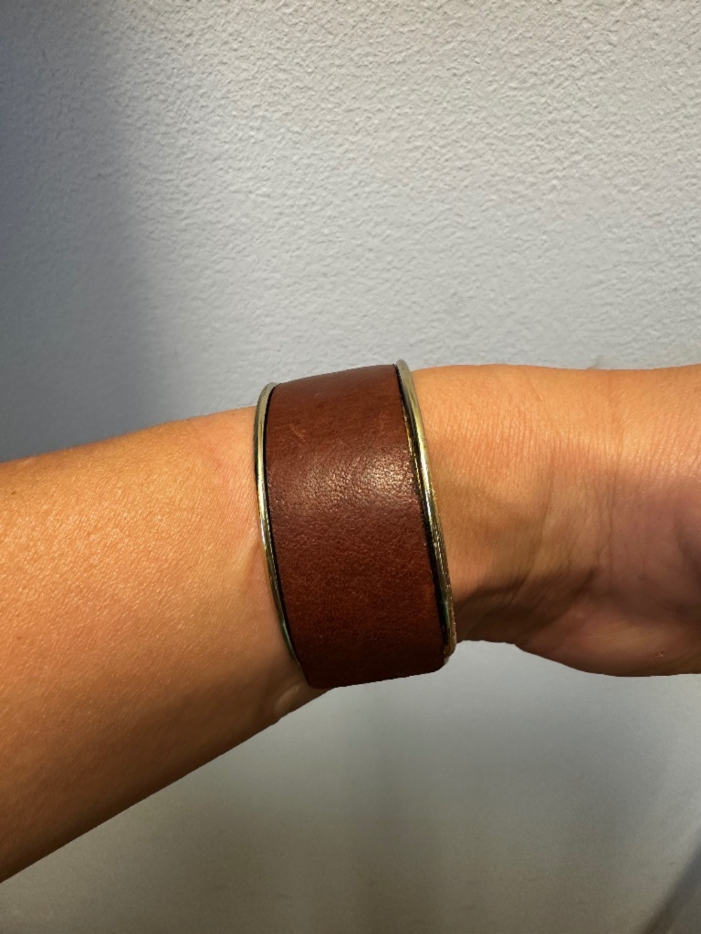 Regina Gold Plated & Leather Cuff